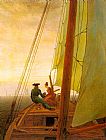 Caspar David Friedrich On board a Sailing Ship painting